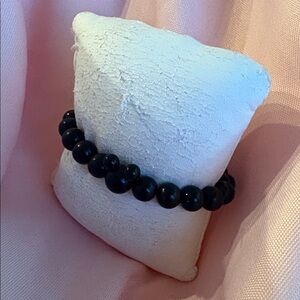 🟢 Mickey Mouse Head Black Beaded Bracelet - Unisex